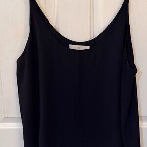LOFT Black Layered Scoop Neck Camisole Tank Top Size XL